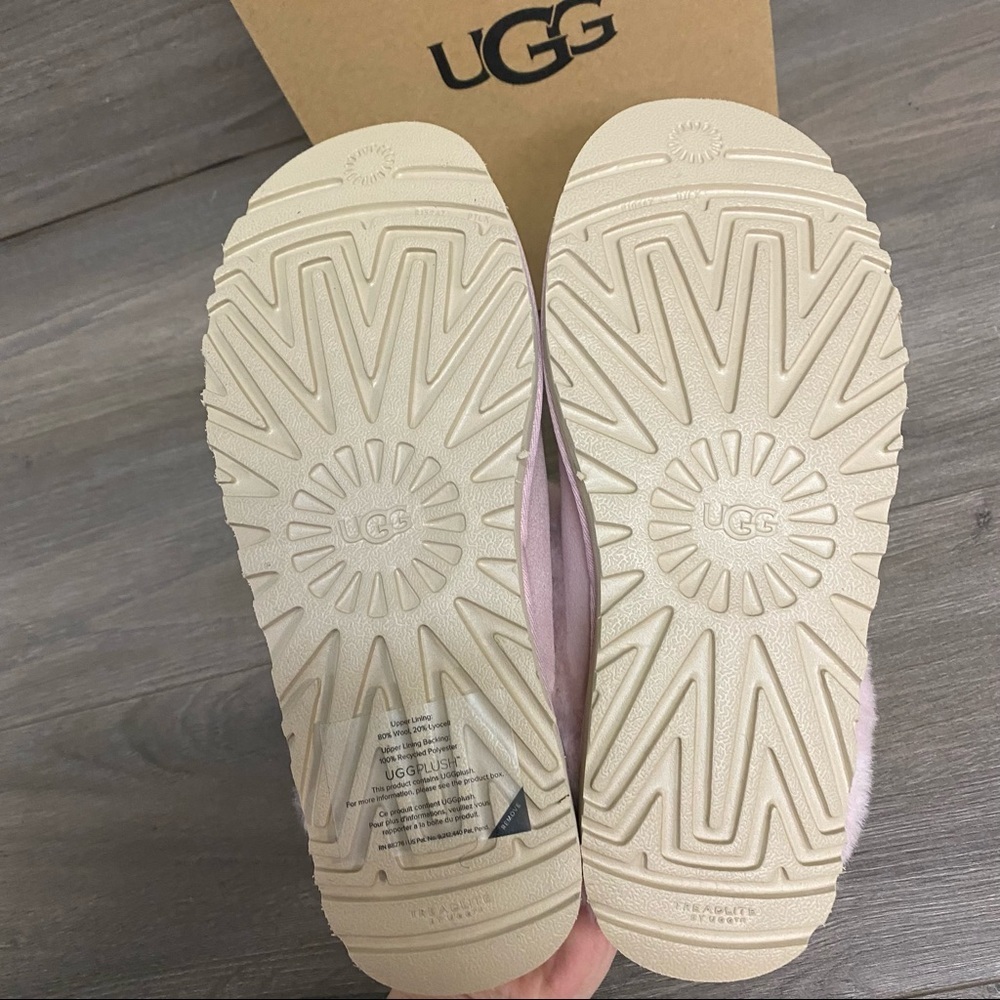 UGG | Cluggette Sheepskin Suede Slippers Pink Cloud LIMITED STOCK Valentines Day - Picture 11 of 11